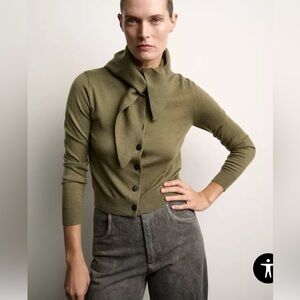 Zara cardigan, Moss green, medium